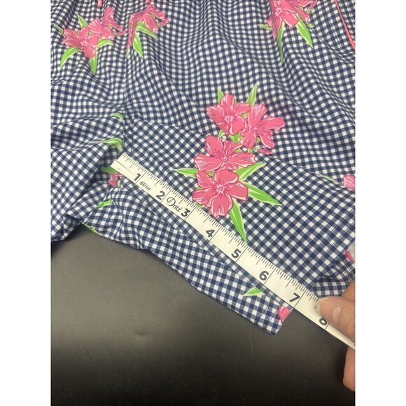 Vineyard Vines Men's 7” Chappy Printed Gingham & Floral Lined Swim Trunks Sz M - Picture 9 of 11